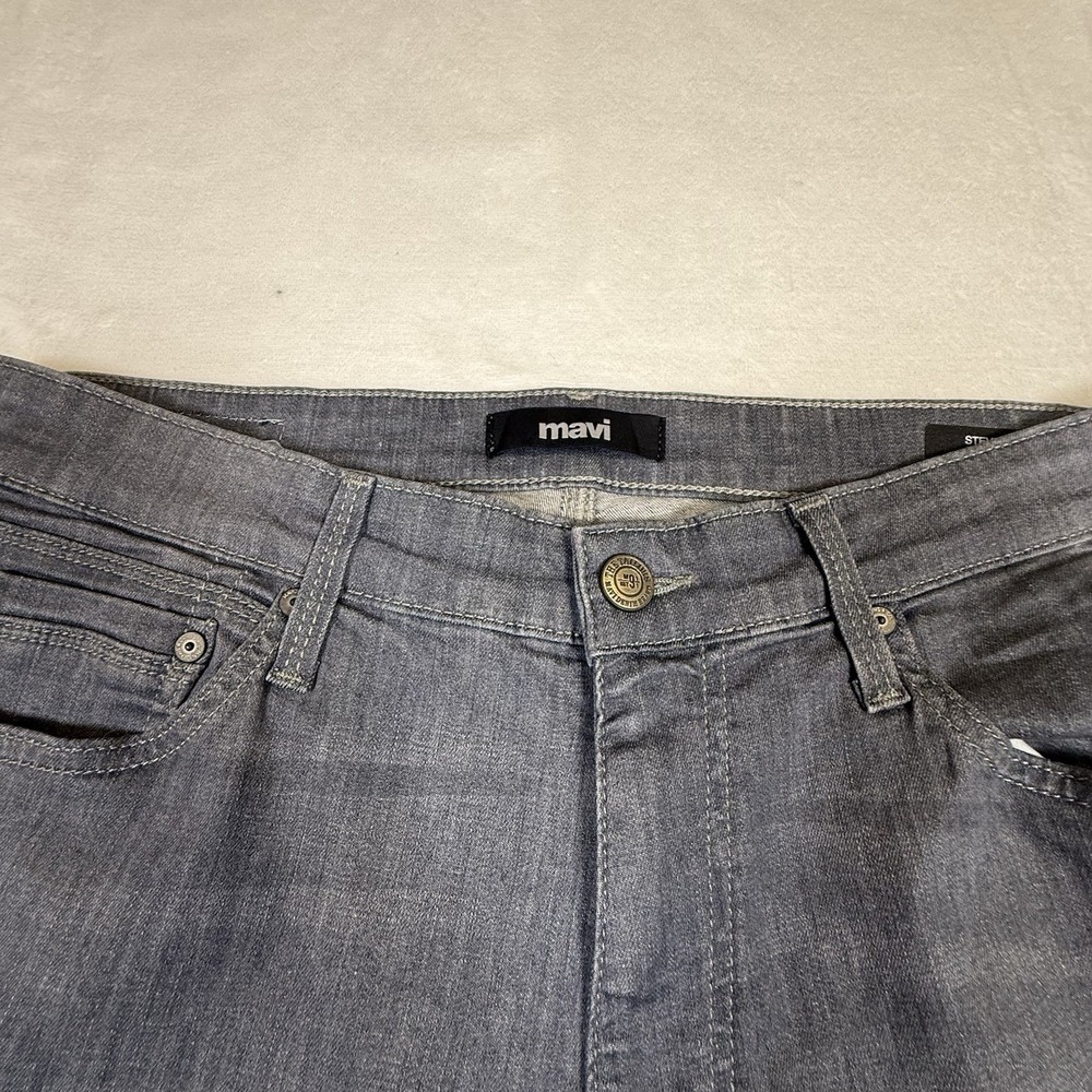 Mavi Steve Athletic Fit Jeans Mens 34x30 Gray Stretch Denim Straight Leg - Picture 3 of 11